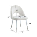 Zemirah Side Chair 2Pc, White Velvet & White Gloss Finish Acme