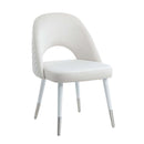 Zemirah Side Chair 2Pc, White Velvet & White Gloss Finish Acme