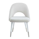 Zemirah Side Chair 2Pc, White Velvet & White Gloss Finish Acme