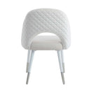 Zemirah Side Chair 2Pc, White Velvet & White Gloss Finish Acme