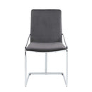 Zlatan Side Chair 2Pc, Gray Velvet & Chrome Finish Acme