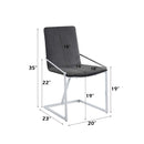 Zlatan Side Chair 2Pc, Gray Velvet & Chrome Finish Acme
