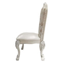 Dresden Side Chair 2Pc, Fabric & Bone White Finish Acme