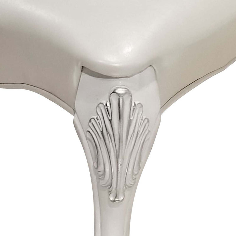 Dresden Side Chair 2Pc, Fabric & Bone White Finish Acme