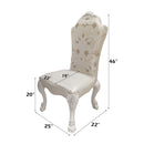 Dresden Side Chair 2Pc, Fabric & Bone White Finish Acme