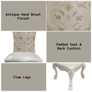 Dresden Side Chair 2Pc, Fabric & Bone White Finish Acme