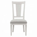 Katia Side Chair 2Pc, Light Gray Linen & Weathered White Finish Acme
