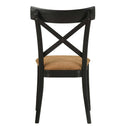 Hillary Side Chair 2Pc, Brown Leather Aire, Walnut & Black Finish Acme