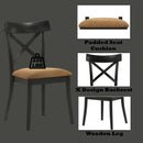 Hillary Side Chair 2Pc, Brown Leather Aire, Walnut & Black Finish Acme