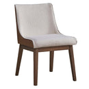Ginny Side Chair 2Pc, White Boucle, Brown Velvet & Walnut Finish Acme