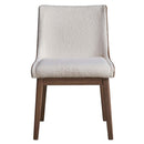 Ginny Side Chair 2Pc, White Boucle, Brown Velvet & Walnut Finish Acme