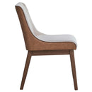 Ginny Side Chair 2Pc, White Boucle, Brown Velvet & Walnut Finish Acme
