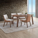 Ginny Side Chair 2Pc, White Boucle, Brown Velvet & Walnut Finish Acme