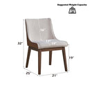 Ginny Side Chair 2Pc, White Boucle, Brown Velvet & Walnut Finish Acme