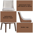 Ginny Side Chair 2Pc, White Boucle, Brown Velvet & Walnut Finish Acme