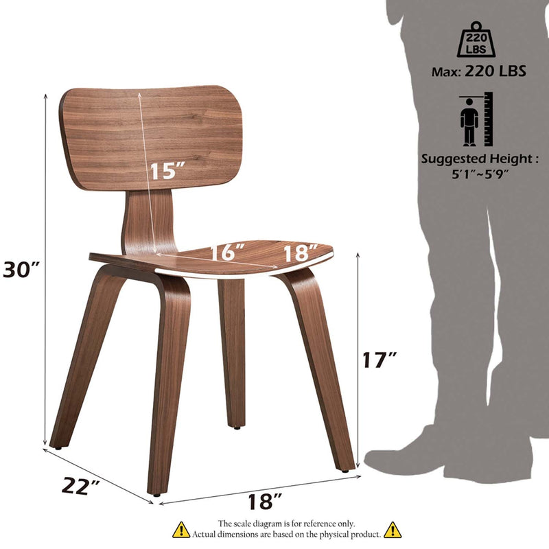 Casson Side Chair 2Pc, Walnut Finish Acme
