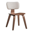 Casson Side Chair 2Pc, White Boucle & Walnut Finish Acme