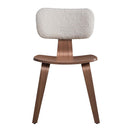 Casson Side Chair 2Pc, White Boucle & Walnut Finish Acme