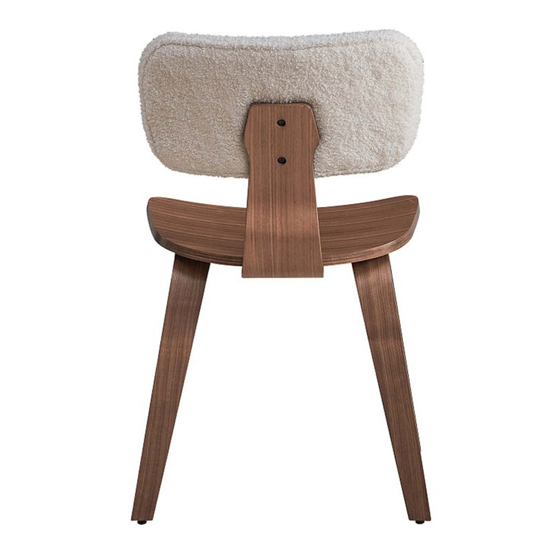 Casson Side Chair 2Pc, White Boucle & Walnut Finish Acme