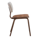 Casson Side Chair 2Pc, White Boucle & Walnut Finish Acme