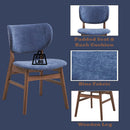 Bevis Side Chair 2Pc, Blue Fabric & Walnut Finish Acme
