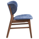 Bevis Side Chair 2Pc, Blue Fabric & Walnut Finish Acme