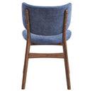 Bevis Side Chair 2Pc, Blue Fabric & Walnut Finish Acme