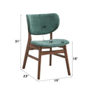 Bevis Side Chair 2Pc, Green Fabric & Walnut Finish Acme