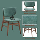 Bevis Side Chair 2Pc, Green Fabric & Walnut Finish Acme