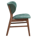 Bevis Side Chair 2Pc, Green Fabric & Walnut Finish Acme