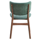 Bevis Side Chair 2Pc, Green Fabric & Walnut Finish Acme