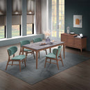 Bevis Side Chair 2Pc, Green Fabric & Walnut Finish Acme