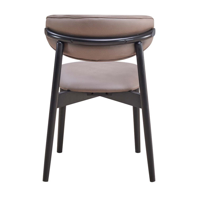 Lanae Side Chair 2Pc, Coffee Polish Microfiber & Black Finish Acme