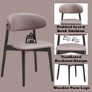Lanae Side Chair 2Pc, Coffee Polish Microfiber & Black Finish Acme