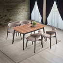 Lanae Side Chair 2Pc, Coffee Polish Microfiber & Black Finish Acme