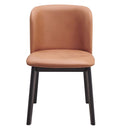 Eliora Side Chair 2Pc, Camel Polish Microfiber & Black Finish Acme
