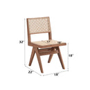 Velentina Side Chair 2Pc, Rattan & Natural Finish Acme