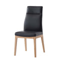 Raquan Side Chair 2Pc, Black Leather & Walnut Finish Acme
