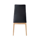 Raquan Side Chair 2Pc, Black Leather & Walnut Finish Acme