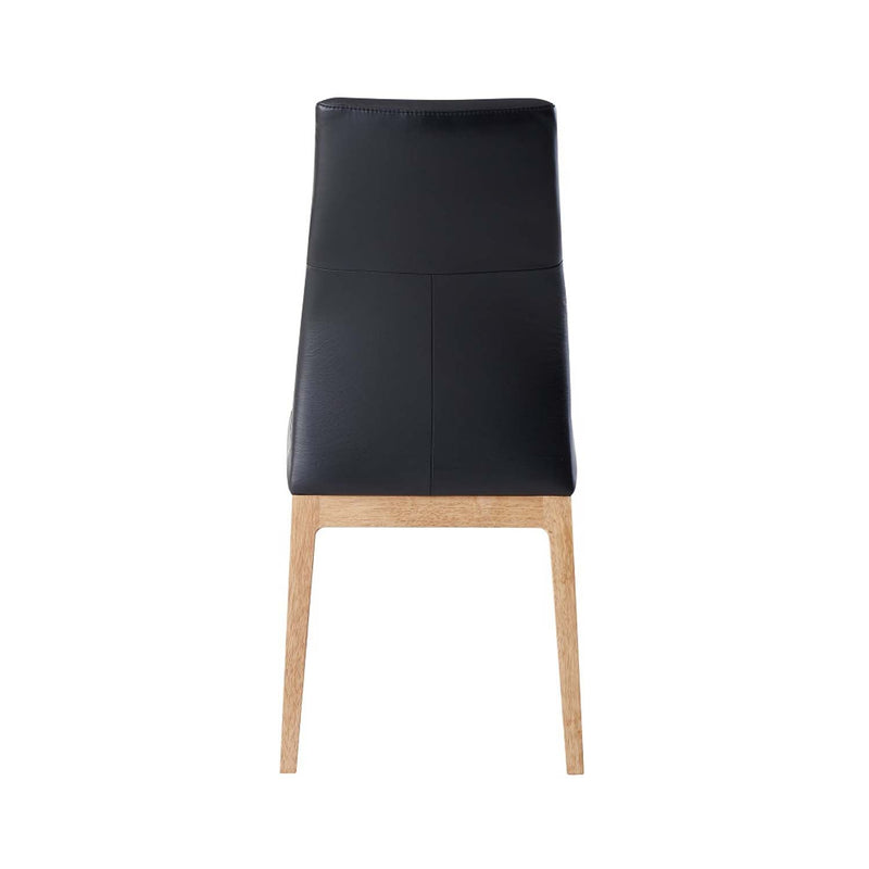 Raquan Side Chair 2Pc, Black Leather & Walnut Finish Acme
