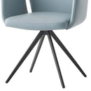 Segismunda Side Chair w/Swivel, Light Blue Leather & Black Finish Acme