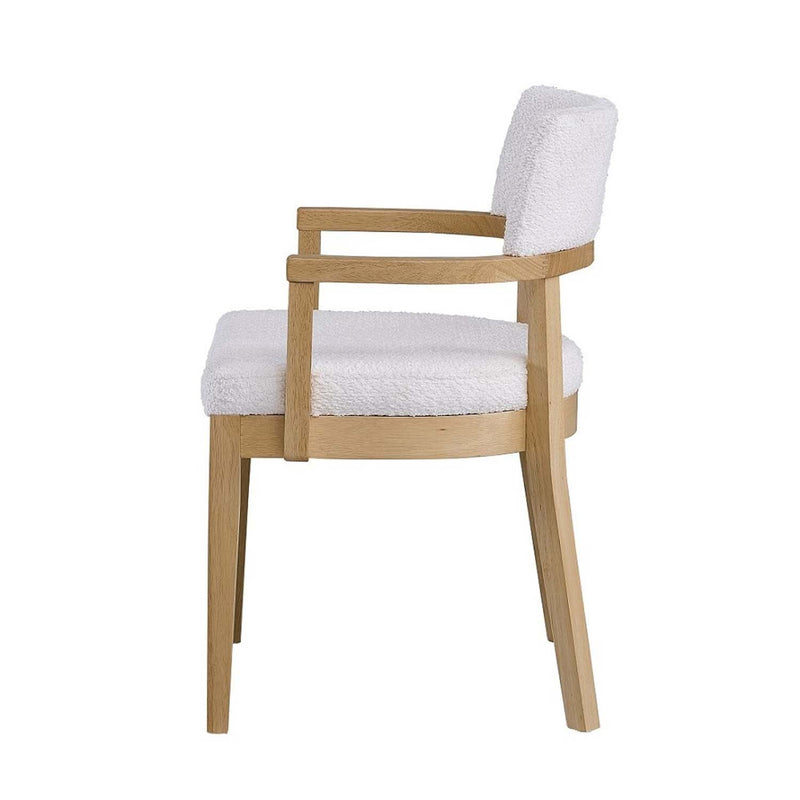 Kasem Side Chair 2Pc, Gorge Fabric & Oak Finish Acme