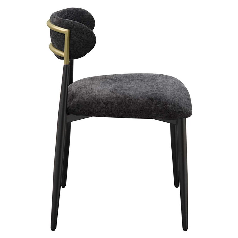 Jaramillo Side Chair 2Pc, Black Fabric & Black Finish Acme