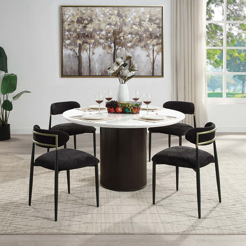 Jaramillo Side Chair 2Pc, Black Fabric & Black Finish Acme