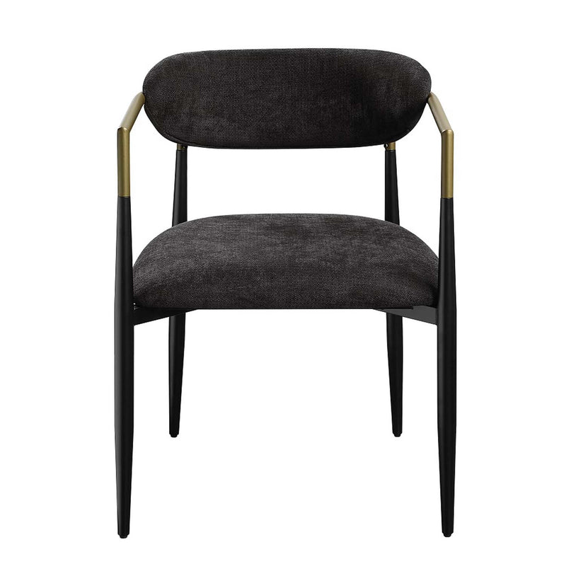 Jaramillo Side Chair 2Pc, Black Chenille & Black Finish Acme