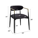 Jaramillo Side Chair 2Pc, Black Chenille & Black Finish Acme