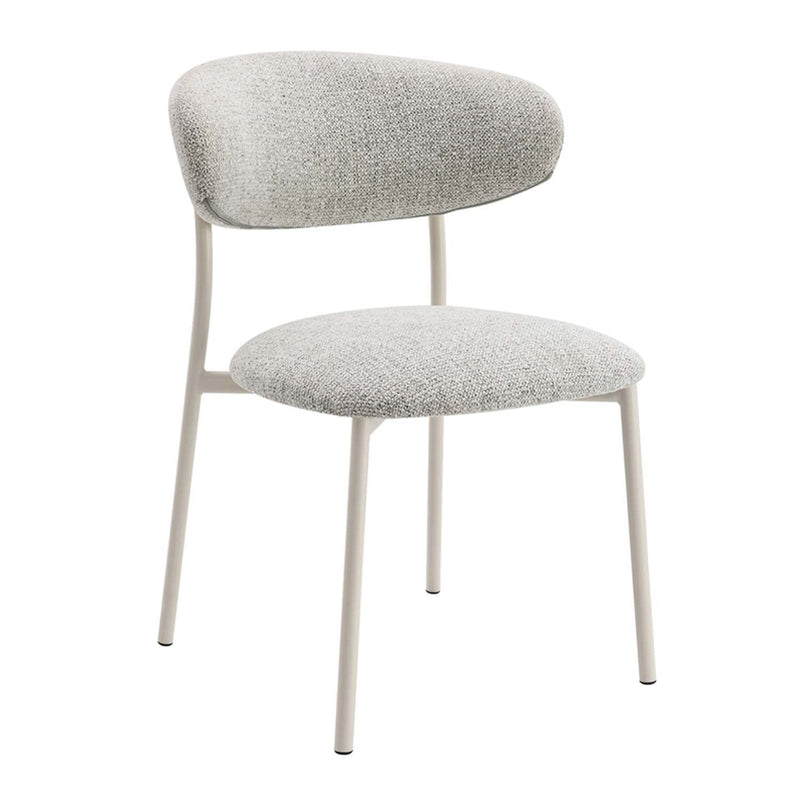 Kalam Side Chair 2Pc, Gray Fabric & Beige Finish Acme