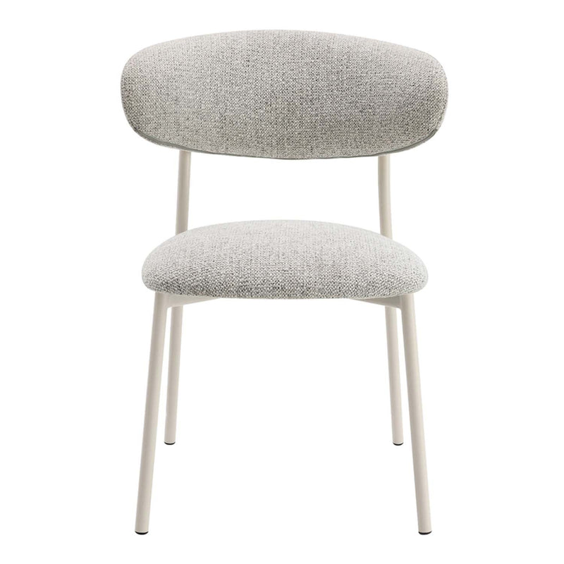 Kalam Side Chair 2Pc, Gray Fabric & Beige Finish Acme