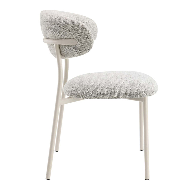 Kalam Side Chair 2Pc, Gray Fabric & Beige Finish Acme