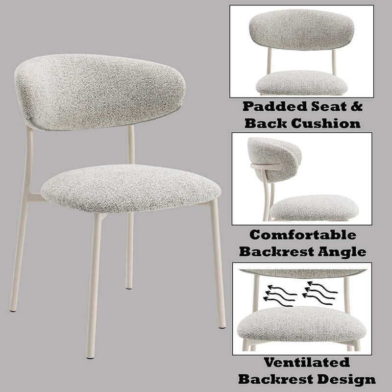 Kalam Side Chair 2Pc, Gray Fabric & Beige Finish Acme